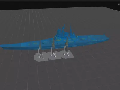 Yamato 2030  Futuristic Battleship  1 to 2000 scale 3D print model