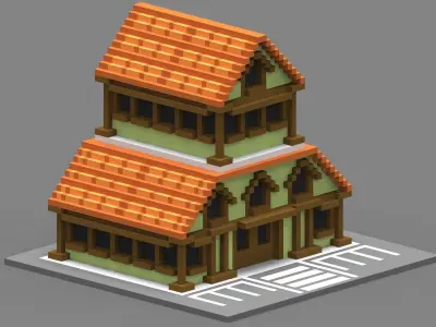 House Voxel - 34 Low-poly 3D model