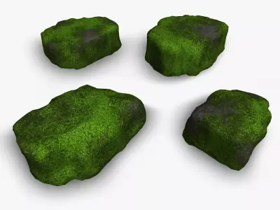Cave Platform 3 - Moss 2 Low-poly 3D model