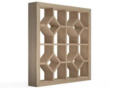 Chochinmasutsunagi wooden window frame with squares 3D print model