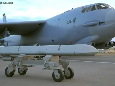  Cruise Missile with Transport Cart Gray 