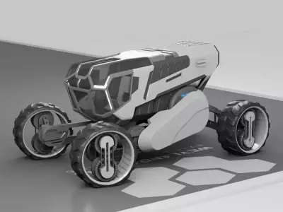 sci-fi planet explorer vehicle 3D model