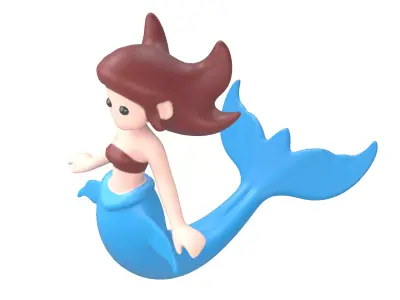 Mermaid Character v1 003 Low-poly 3D model
