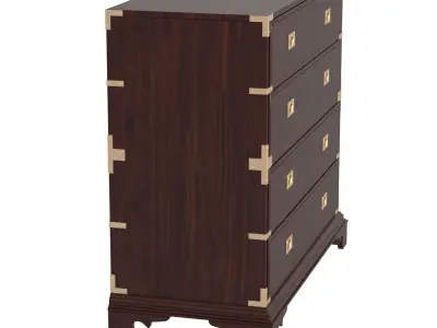 Ralph Lauren Campaign Style Mahogany Finished Shotwell Dresser 3D model