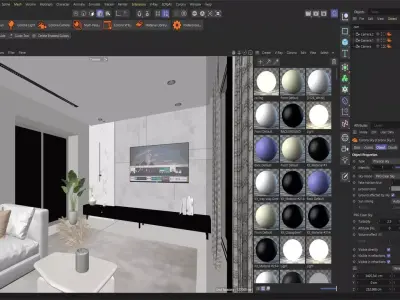 Modern Outdoor Living Space Scene for Cinema 4D 3D model