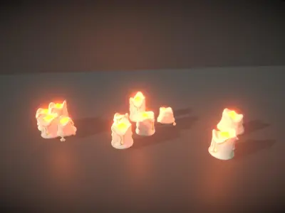 Cartoon Candle Multi Pack Low-poly 3D model