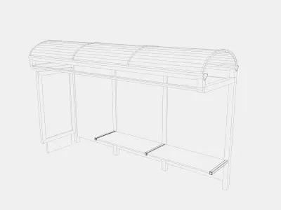 Bus Stop Low-poly 3D model