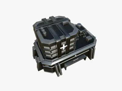 SciFi Hospital A09 Dark Metal - Sci Fi Exterior Design Low-poly 3D model