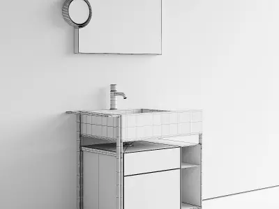 Ceramica Cielo Narciso Mini Vanity Unit Set 3 3D model