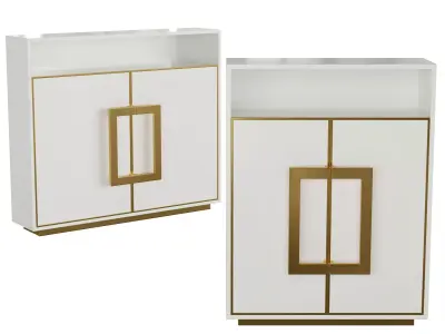 Homary-White Shoe Storage Cabinet 3D model