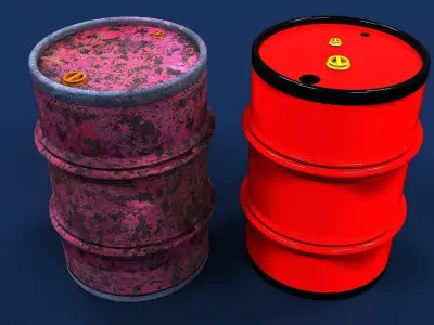 55 gallon barrel close top Free 3D model