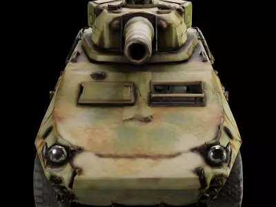 Armored Recon Vehicle Weathered Military APC Game Ready PBR Low-poly 3D model