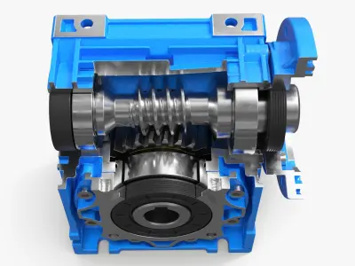  NMRV 040 Worm Gear Reducer in Cross Section 