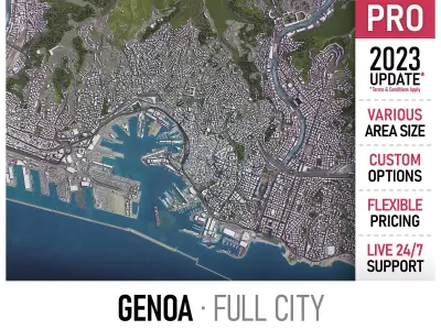 Genoa - Genova Low-poly 3D model