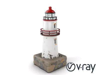 Rustic Lighthouse Model Pack with Textured Details Low-poly 3D model