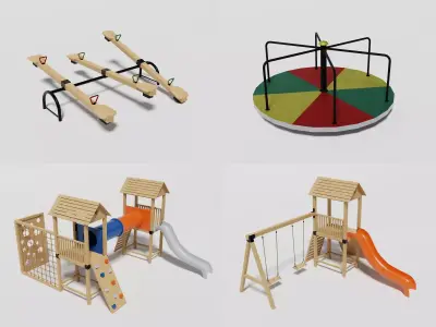 Playground pack v2 Low-poly 3D model