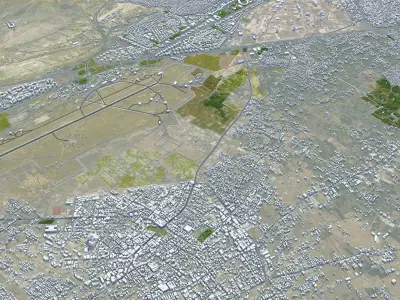 Damascus Syria 40km AI Low-poly 3D model