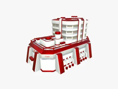 SciFi Hospital A05 Red - Sci Fi Exterior Design Low-poly 3D model