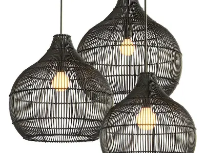 Aliexpress modern rattan chandelier 3D model buy