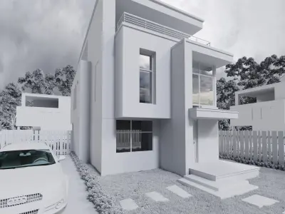 Realistic Modern Villa Exterior  3D model