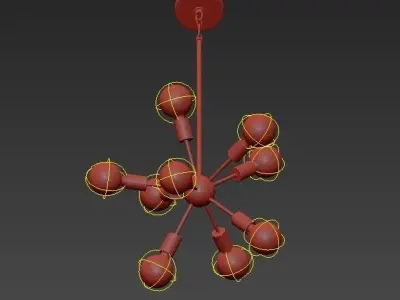 LIMELIGHT modern brass chandelier with glass globes 3D model
