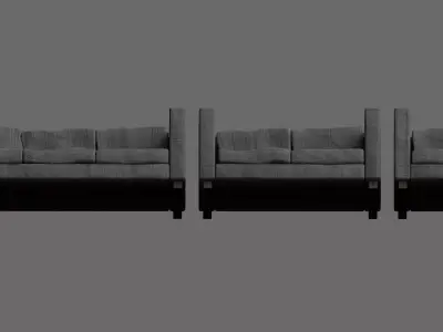 Couch Set 01 Low-poly 3D model
