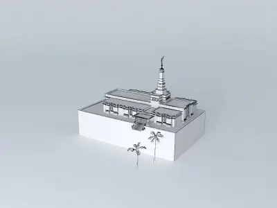LDS Temple Mormon Temple Tampico Tamaulipas Mexico. Free 3D model