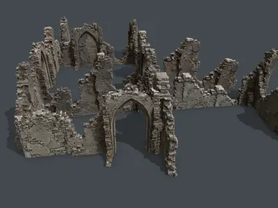 Ruin Gate Low-poly 3D model