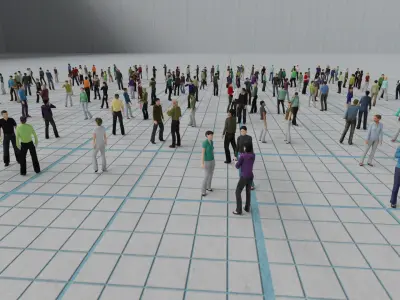  Low Poly Animated People Pack - 200 Pieces Low-poly Animated Crowd 