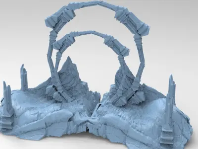 Zagros Mountains bridge arch 3D model