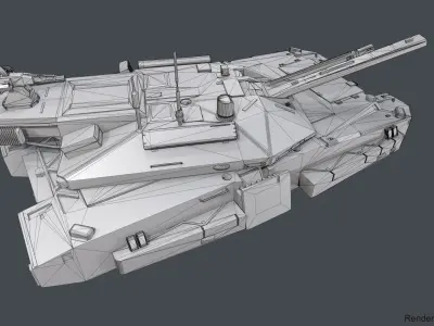 Connelly hover tank Low-poly 3D model