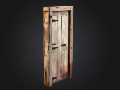 Cursed Wooden Door Low-poly 3D model
