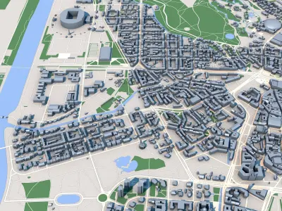 Leipzig City Germany  3D model