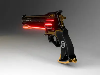 Sci-fi Pistol Magnum Weapon 3d Model Low-poly 3D model
