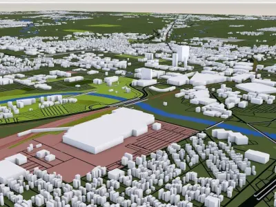 Indianapolis City USA Low-poly 3D model