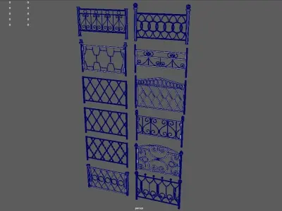 Fences Pack Low-poly 3D model