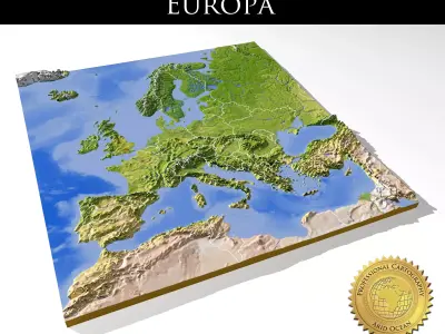Europe High resolution 3D relief maps 3D model