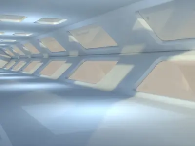 Sci Fi Corridor Low-poly 3D model 5