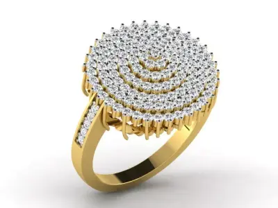 Yellow Gold Diamond Ring DR-6533 3D print model