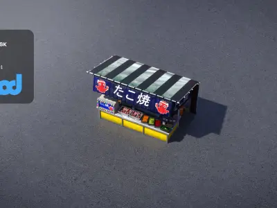 Japanese Takoyaki Vendor  3D model