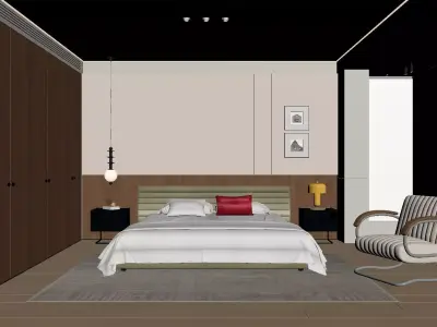 Modern Bedroom 3D Model 3D model
