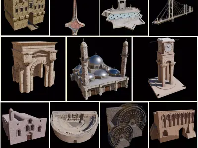 Syria Landmarks Low-poly 3D model