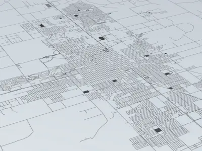 Roswell Road Network and Streets 3D model