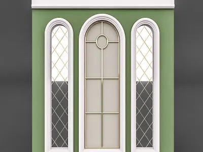 Classical Window and Mirror Low-poly 3D model