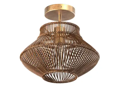 Dark Neher Rattan Semi Flush Mount 3D model