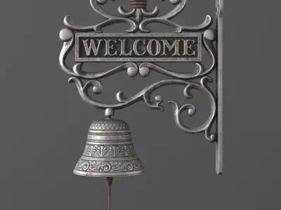 Garden Hanging Door Bell with Welcome 3D model