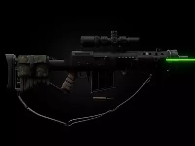 K90 Enforcer Tactical Sci-Fi Assault Rifle with 4K Texture Low-poly 3D model