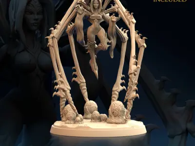 Spider Woman - Nightmare Stalker Nude Set x4  3D print model