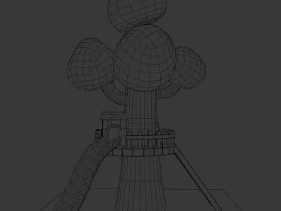 Low Poly Tree House Asset  Stylized Game Ready Low-poly 3D model