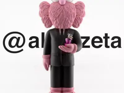 Kaws BBF Christian Dior Miss Dior Bobby Dog Perfume Textured 3D model